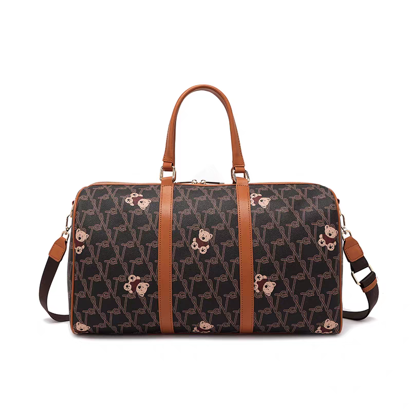 NOISY TEDDY25's new lettered print trendy and fashionable women's hand-held travel bag with a retro and high-end feel