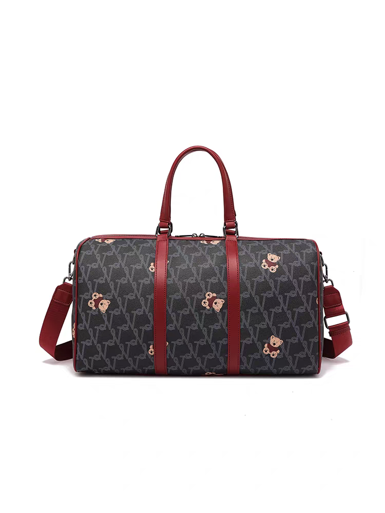 NOISY TEDDY25's new lettered print trendy and fashionable women's hand-held travel bag with a retro and high-end feel
