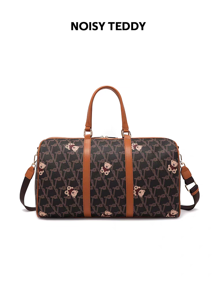 NOISY TEDDY25's new lettered print trendy and fashionable women's hand-held travel bag with a retro and high-end feel