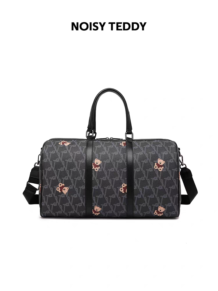 NOISY TEDDY25's new lettered print trendy and fashionable women's hand-held travel bag with a retro and high-end feel