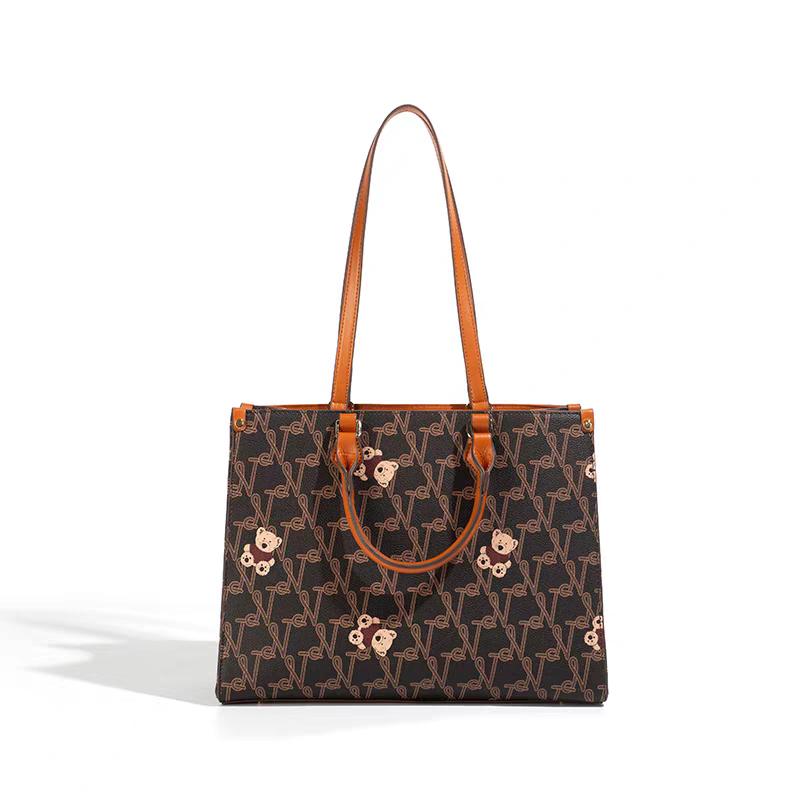 NOISY TEDDY25 new high-end texture retro women's handbag with letter print, fashionable and versatile