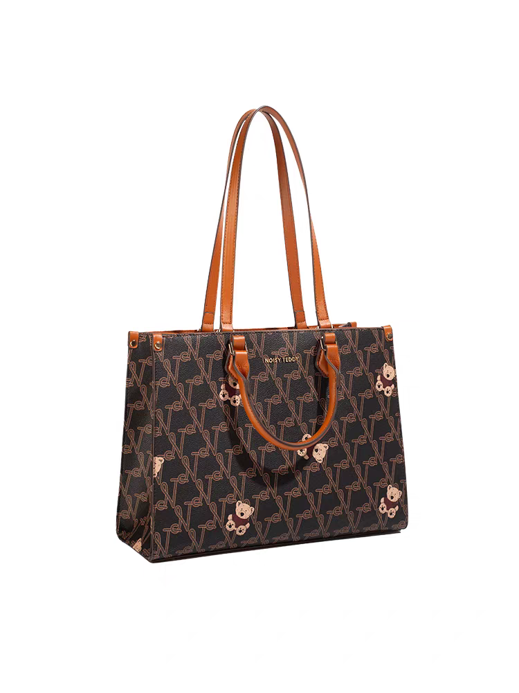 NOISY TEDDY25 new high-end texture retro women's handbag with letter print, fashionable and versatile