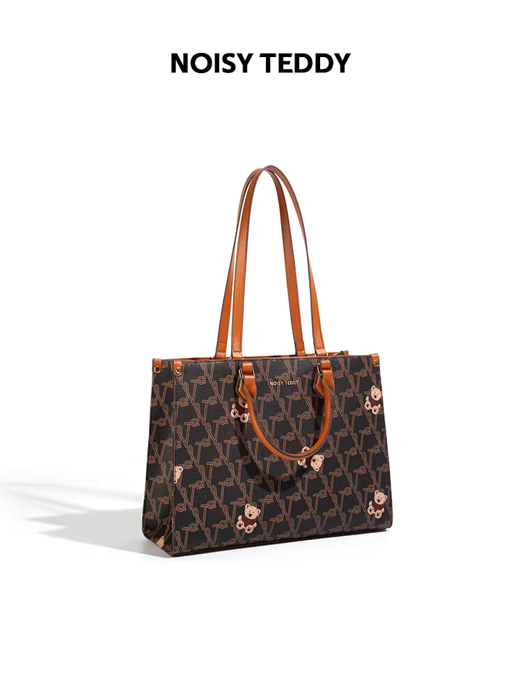 NOISY TEDDY25 new high-end texture retro women's handbag with letter print, fashionable and versatile