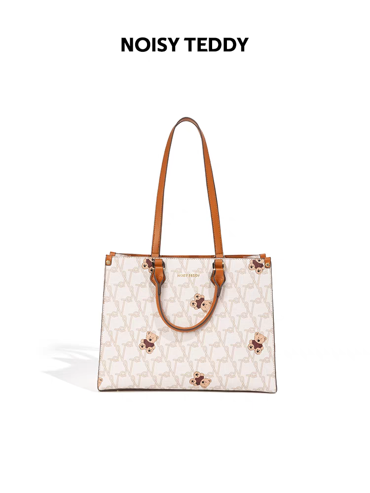 NOISY TEDDY25 new high-end texture retro women's handbag with letter print, fashionable and versatile