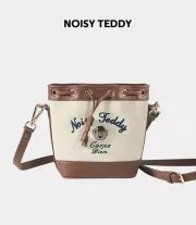NOISY TEDDY24 New versatile, retro, stylish and high-end patchwork women's fashion single-shoulder crossbody bucket bag
