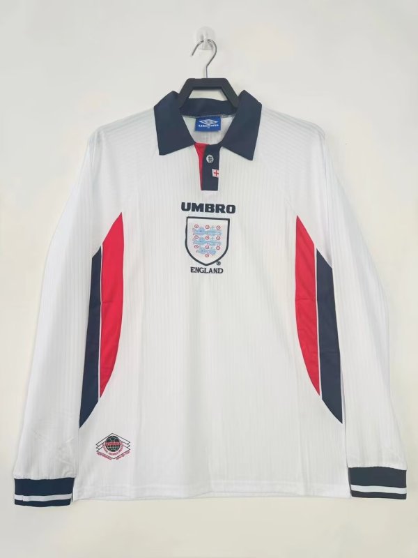 【Retro shirt】D811#1998 England Home Long Sleeve Shirt