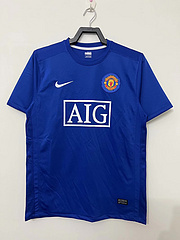 【Retro shirt】D0811#2008/09 Manchester United's second away blue jersey