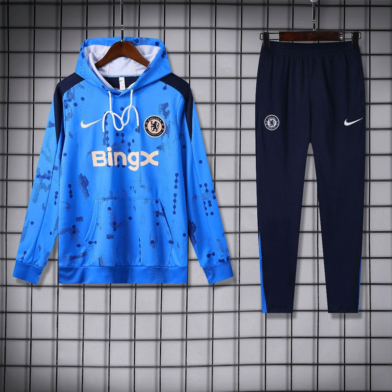 【Adult Training Wear 】418 # 24/25 Chelsea blue hooded training wear