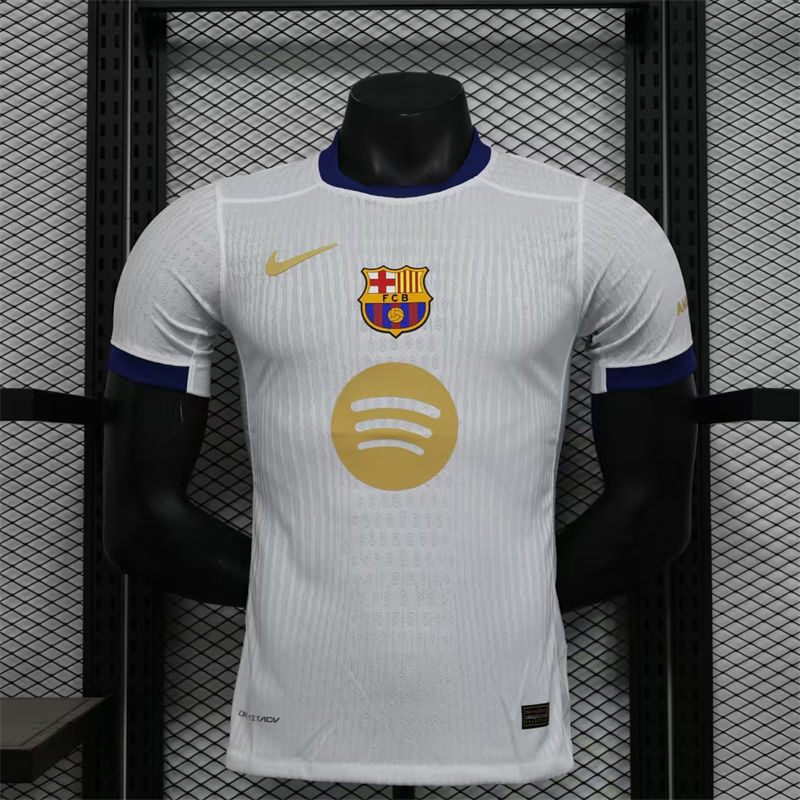 【Player Version】24/25 Barcelona White Large Circle Joint Edition Jersey