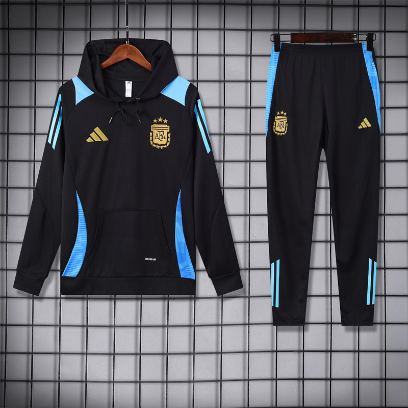 【Adult Training Wear 】418 # 24/25 Argentina black hooded training Wear