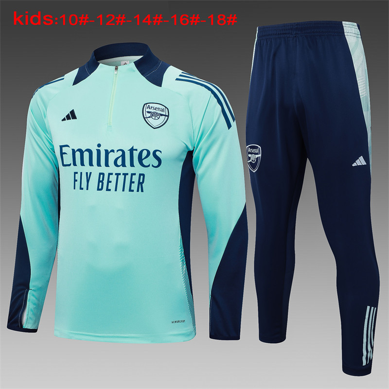 【Kids Kit Training Wear 】E860 # 2425 Half Pull Arsenal Light Green Children's Clothing