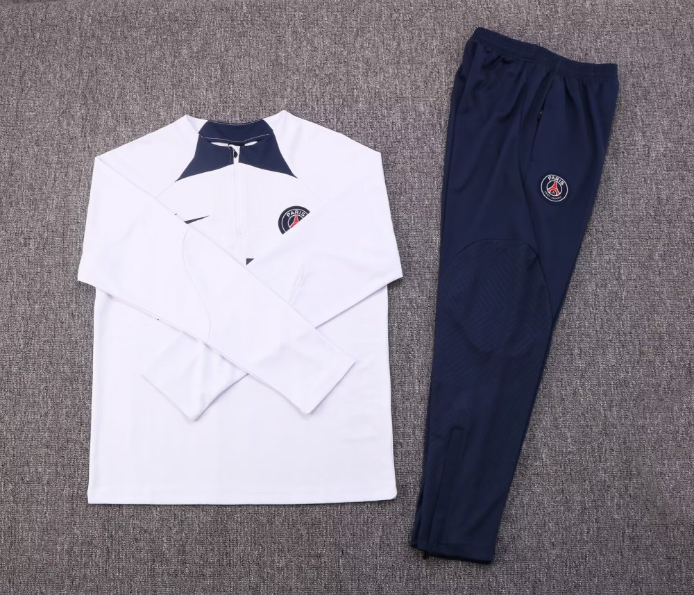 2022/2023 Paris Saint-Germain half-pull training suit white suit