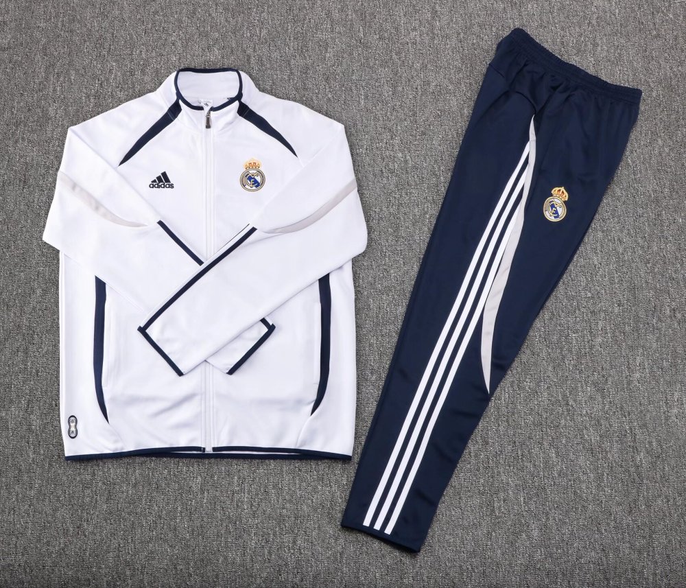 2022/2023 Real Madrid long zipper jacket white football shirt set -1:1 Thai quality