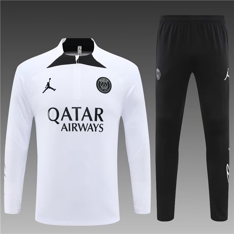 2023/2024 Paris Saint-Germain half-pull training suit white suit