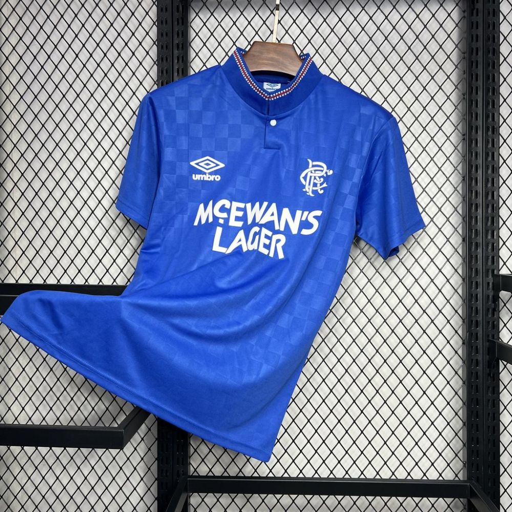 Retro 1987-90 Rangers Home football jersey Retro