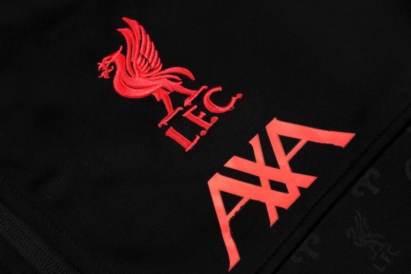 2021/2022 Liverpool long zipper jacket black suit 1:1 Thai quality suit