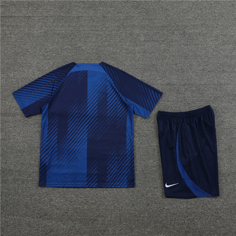 23-24-Short-sleeved training uniform Barcelona blue [camouflage style]