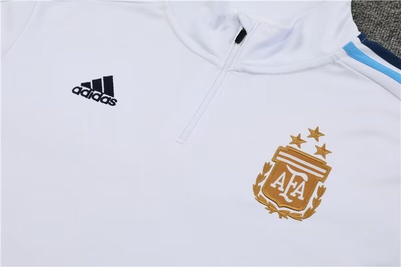 2023/2024 Argentina Half-La Training Wear White Jersey Set