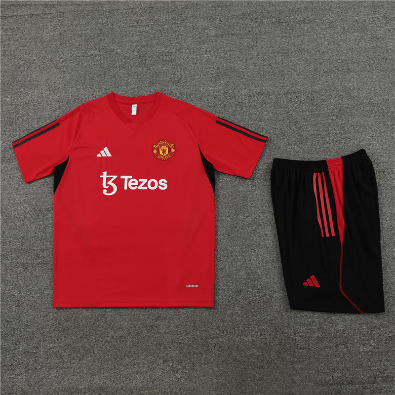 23-24 Manchester United red training short sleeves