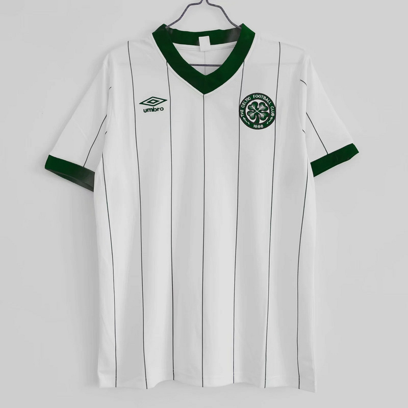 retro 1984-86 Celtic away white football jersey retro