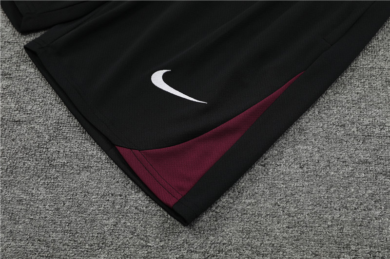 24-25 short-sleeved training suit psg paris saint germain black
