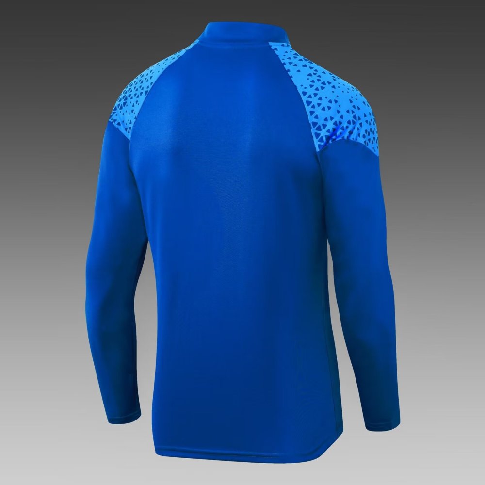 2023/2024 Olympique de Marseille Half-Pull Training Suit Blue Football Jersey Set