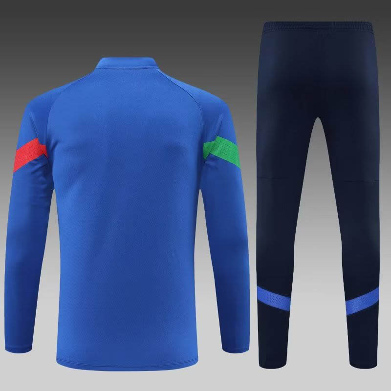 2022/2023 Italy Half-Pull Training Suit Blue Soccer Shirt Set