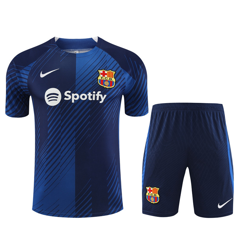 23-24-Short-sleeved training uniform Barcelona blue [camouflage style]
