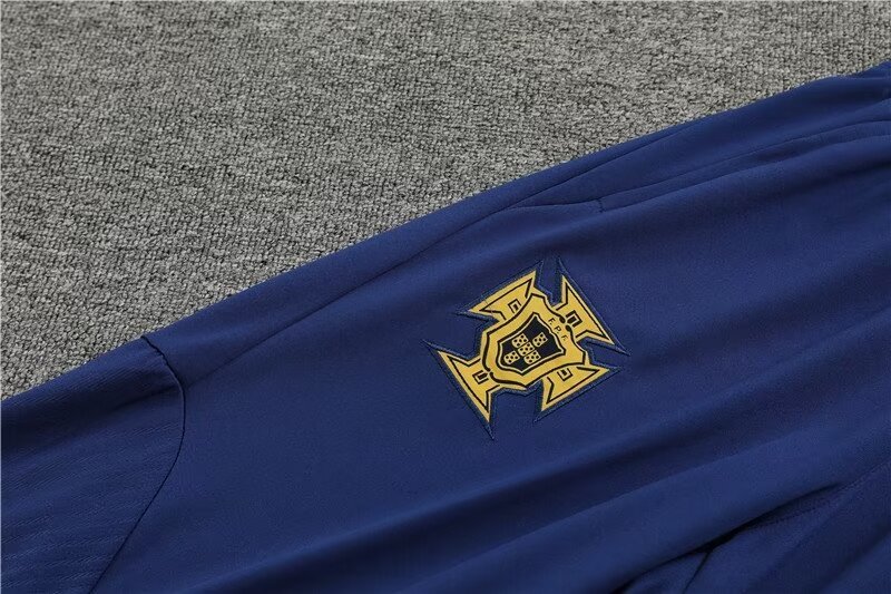 2023-2024 Player Version Portugal Half Pull Training Wear Green Football Shirt Set