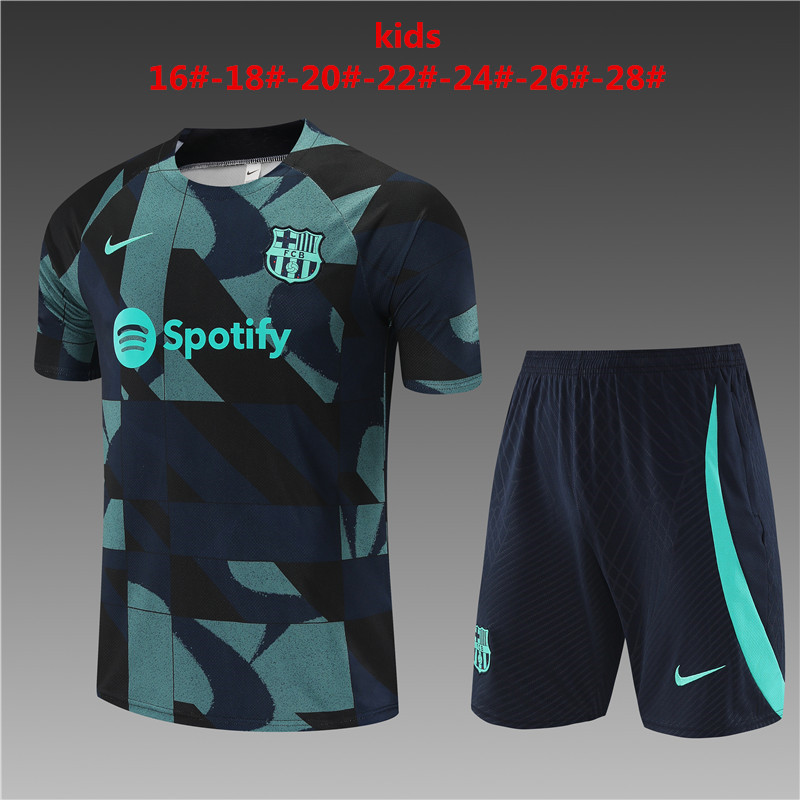 23-24-Short-sleeved training uniform Barcelona royal blue [camouflage style]