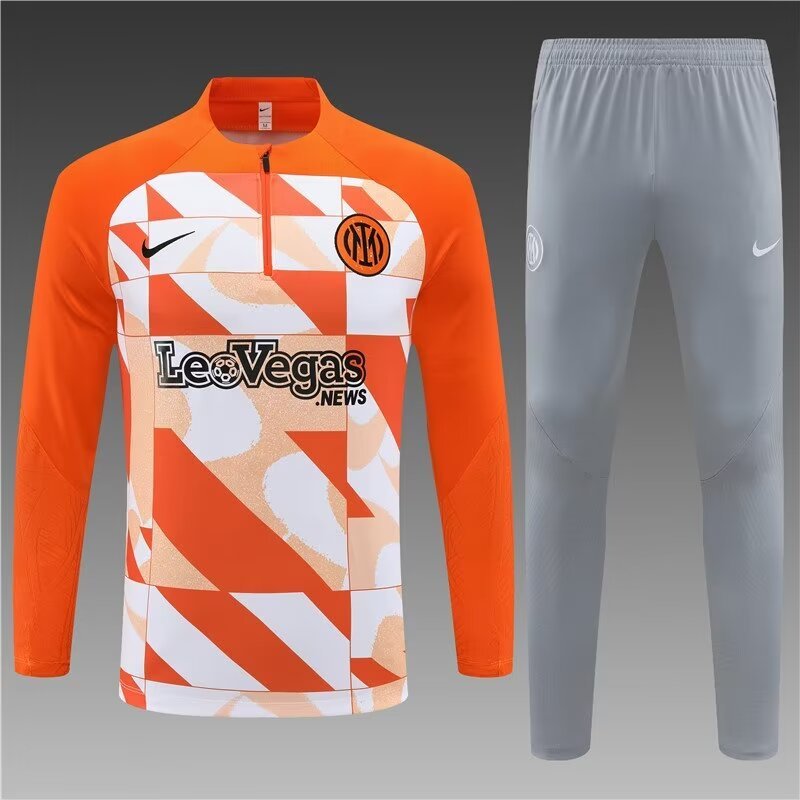 2023/2024 Inter Milan Half Pull Training Wear Orange Suit