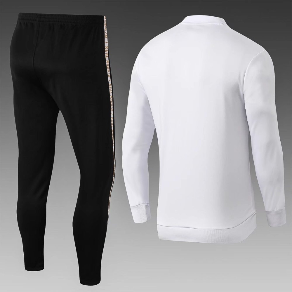 2019/2020 Real Madrid Long Zip Jacket White Football Shirt Set