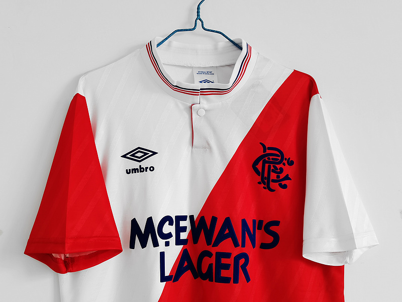 Retro 1982-83 Rangers away football jersey Retro