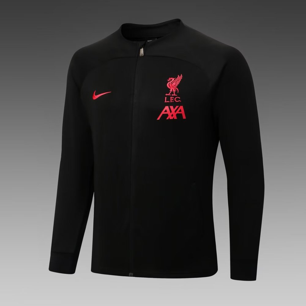 2022/2023 Liverpool Long Zip Jacket Black Jersey 1:1 Thailand Quality Suit