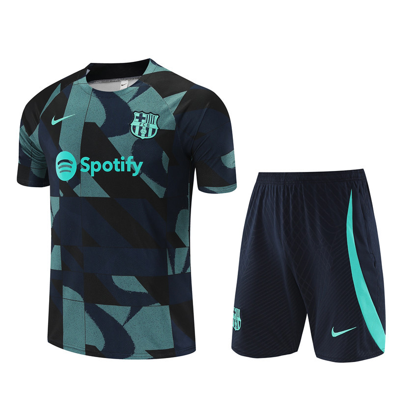 23-24-Short-sleeved training uniform Barcelona royal blue [camouflage style]