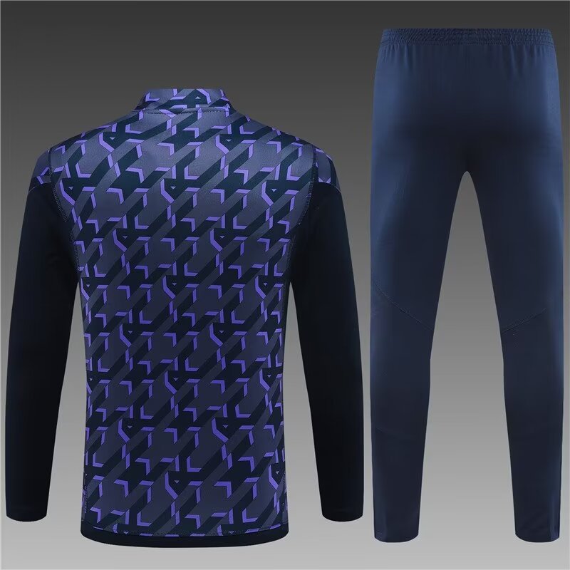 2023/2024 Real Madrid half-pull training uniform royal blue suit