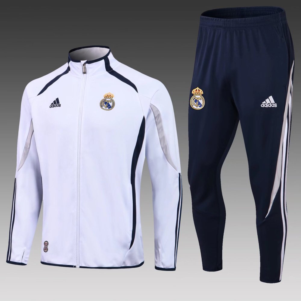 2022/2023 Real Madrid long zipper jacket white football shirt set -1:1 Thai quality