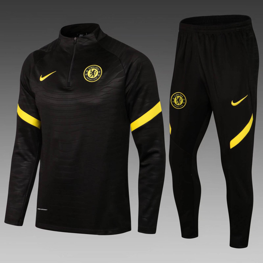 2021/2022 Chelsea Half-Pull Training Suit Black Football Shirt 1:1 Thai Quality Set