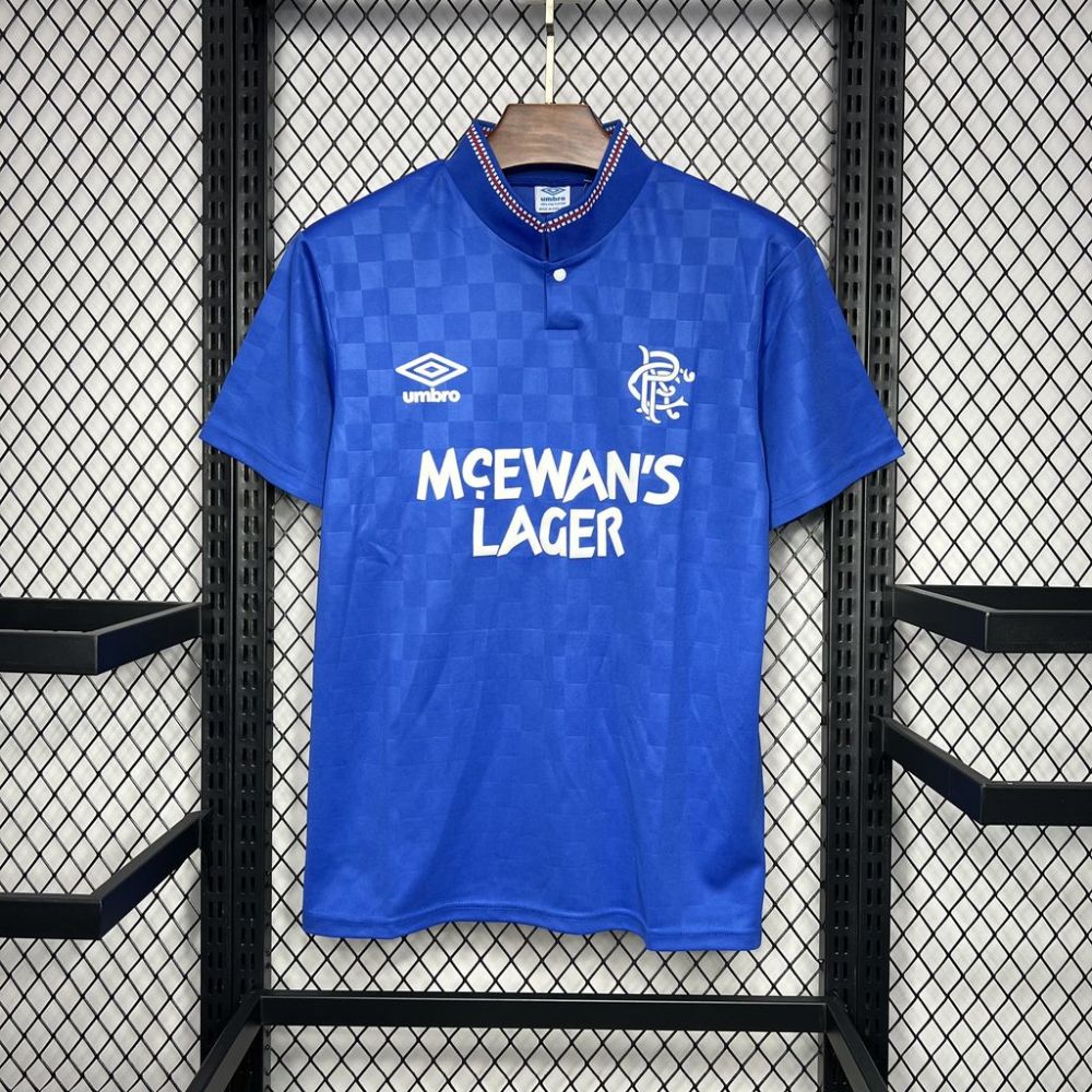 Retro 1987-90 Rangers Home football jersey Retro