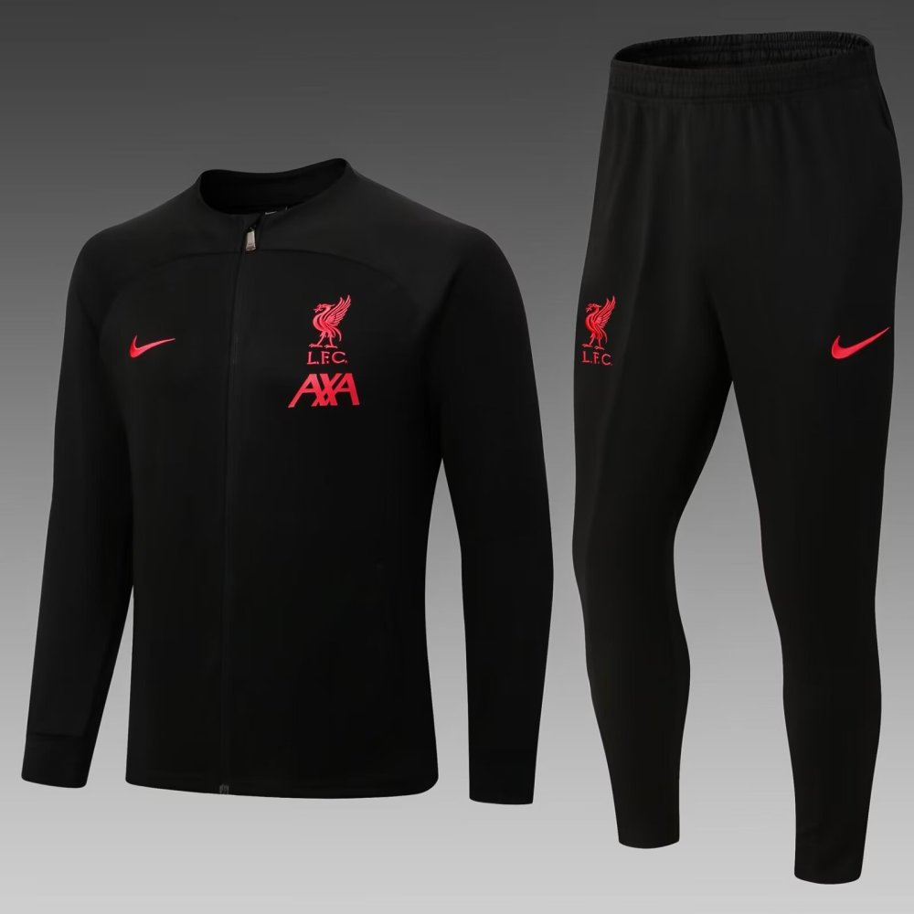 2022/2023 Liverpool Long Zip Jacket Black Jersey 1:1 Thailand Quality Suit