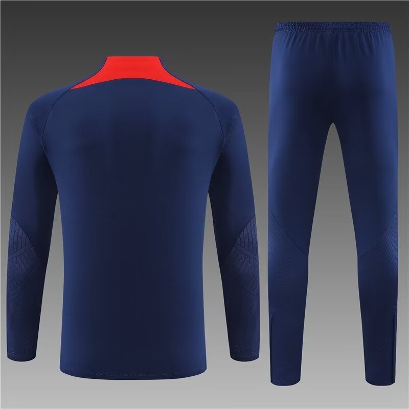 2023/2024 Psg Paris Saint-Germain Half-Pull Training Suit Navy blue Set