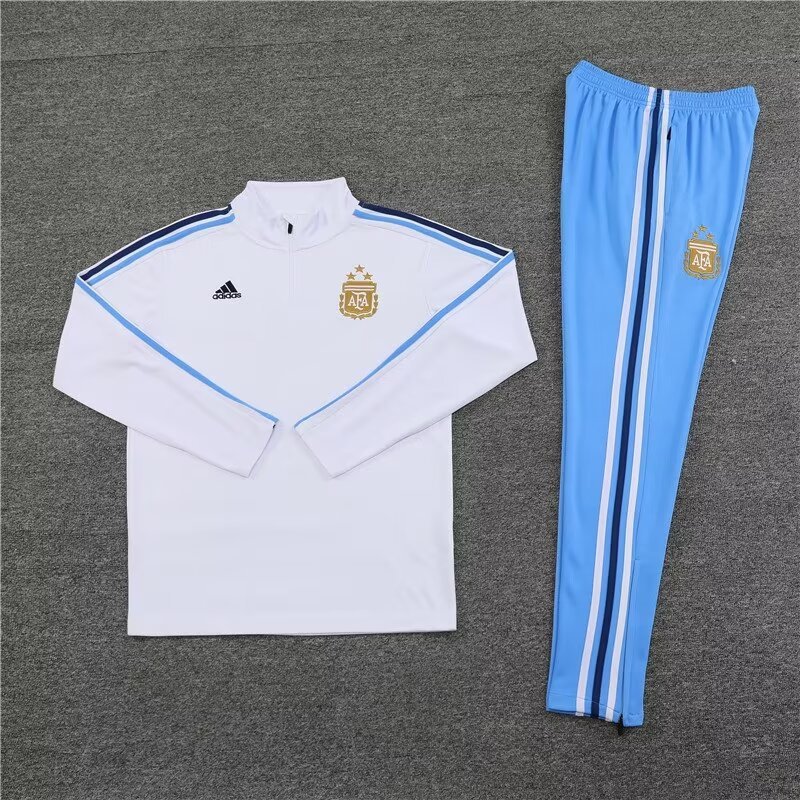 2023/2024 Argentina Half-La Training Wear White Jersey Set