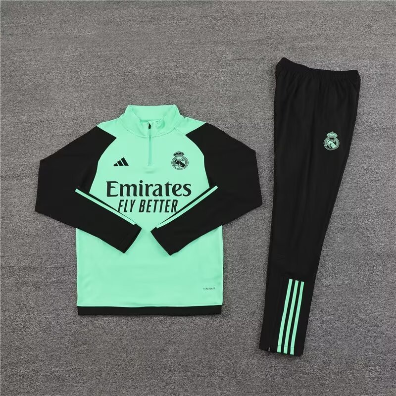 2023/2024 Real Madrid half-pull training uniform green suit 1:1 Thai quality
