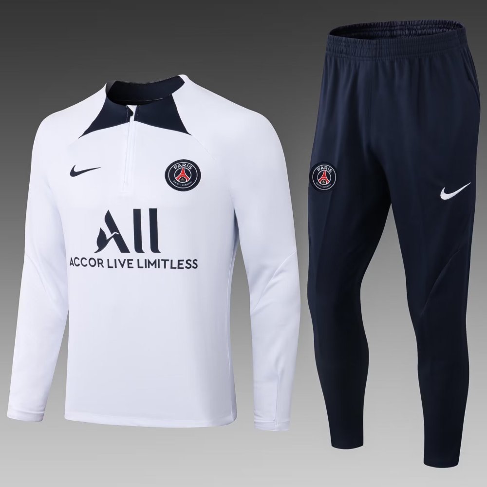 2022/2023 Paris Saint-Germain half-pull training suit white suit