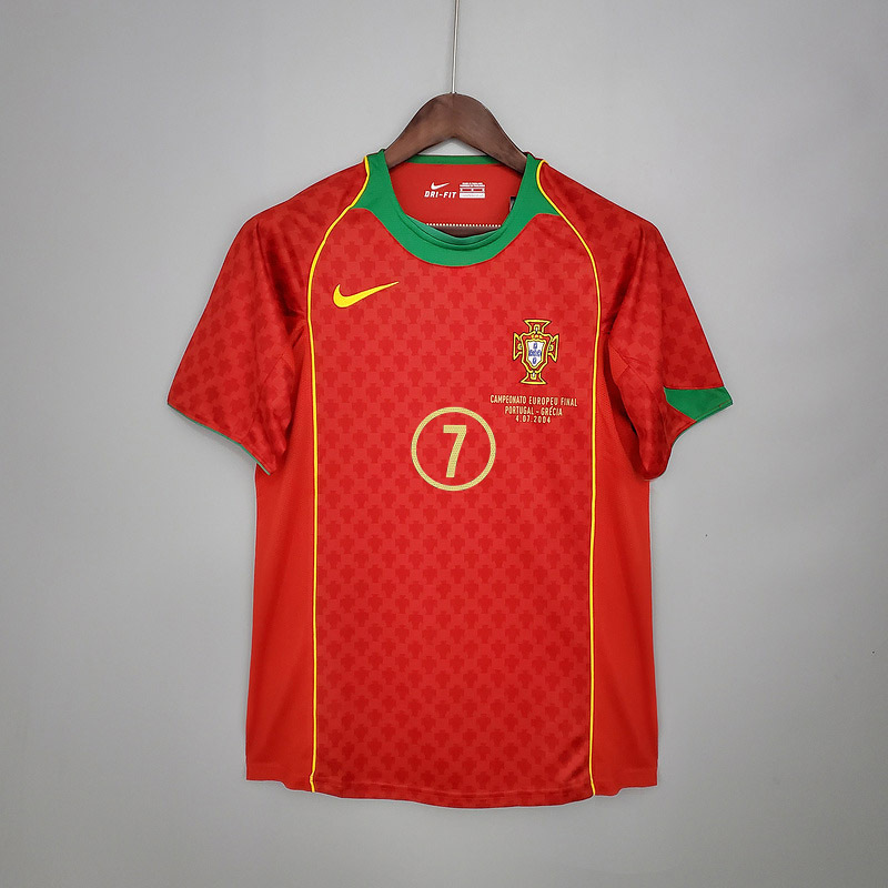 Retro Portugal 2004 home FIGO F.COUTO C.RONALDO RUI COSTA Football jersey retro