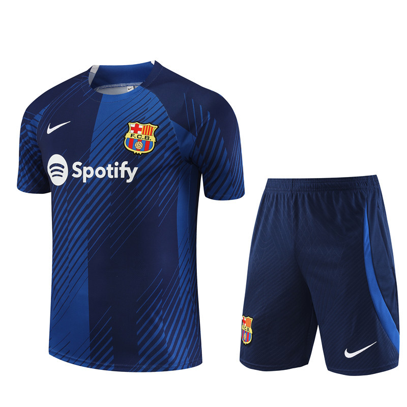 23-24-Short-sleeved training uniform Barcelona blue [camouflage style]