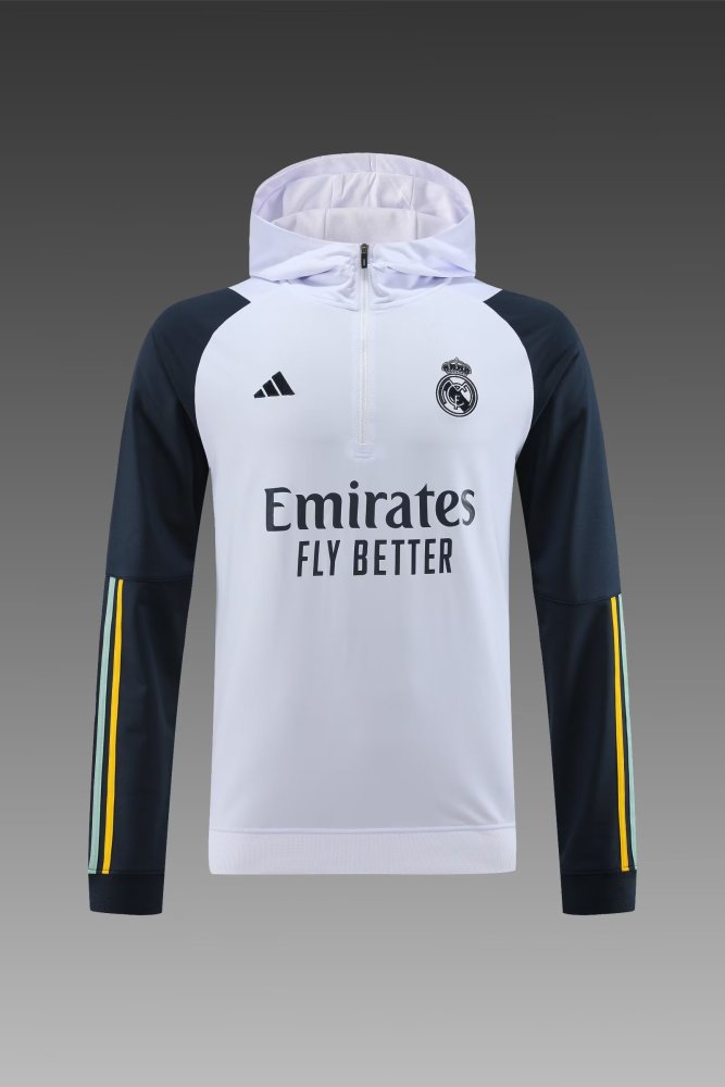 2023/2024 Real Madrid white sweatshirt half pull suit