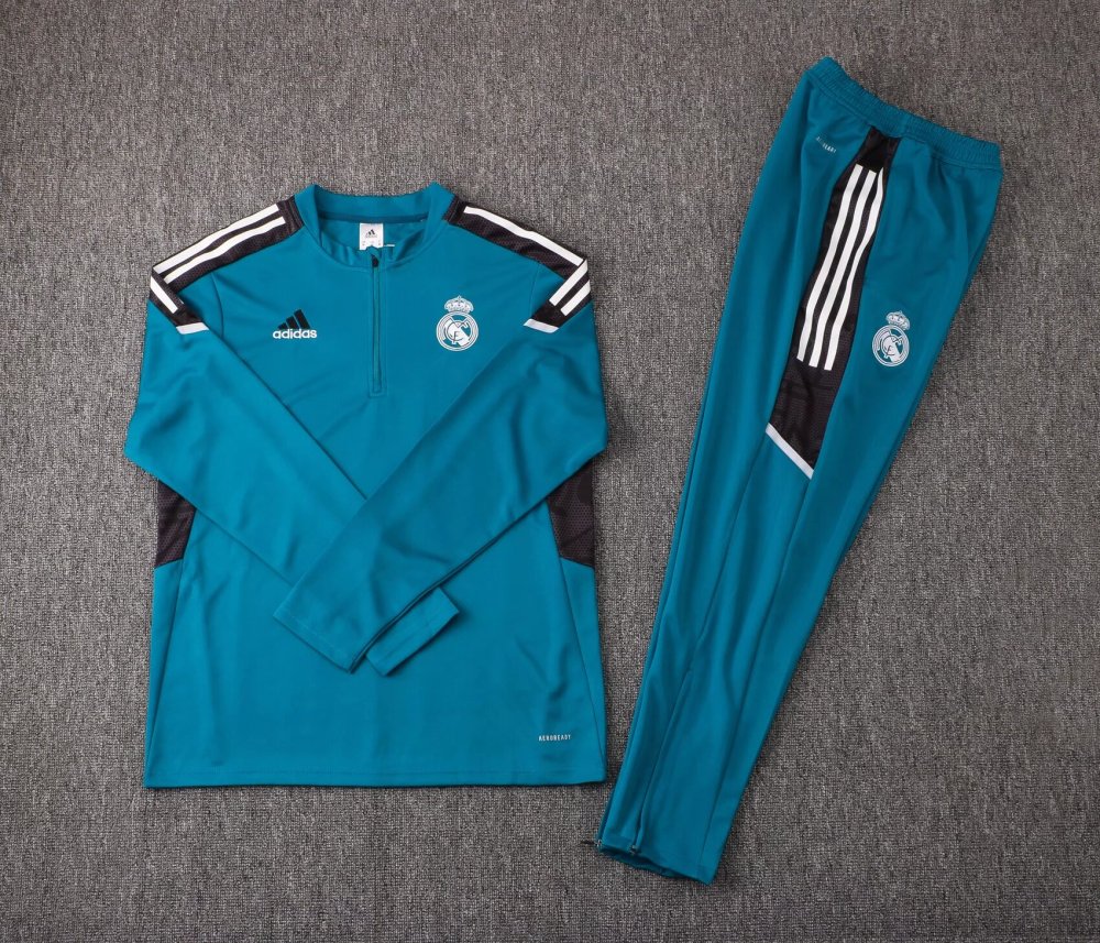 2021/2022 Real Madrid half-pull training uniform green suit 1:1 Thai quality suit