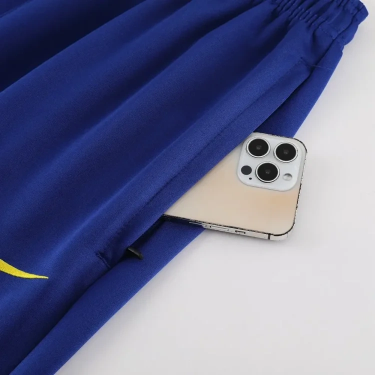 2023-2024 Brazilian long zipper jacket blue football jersey set