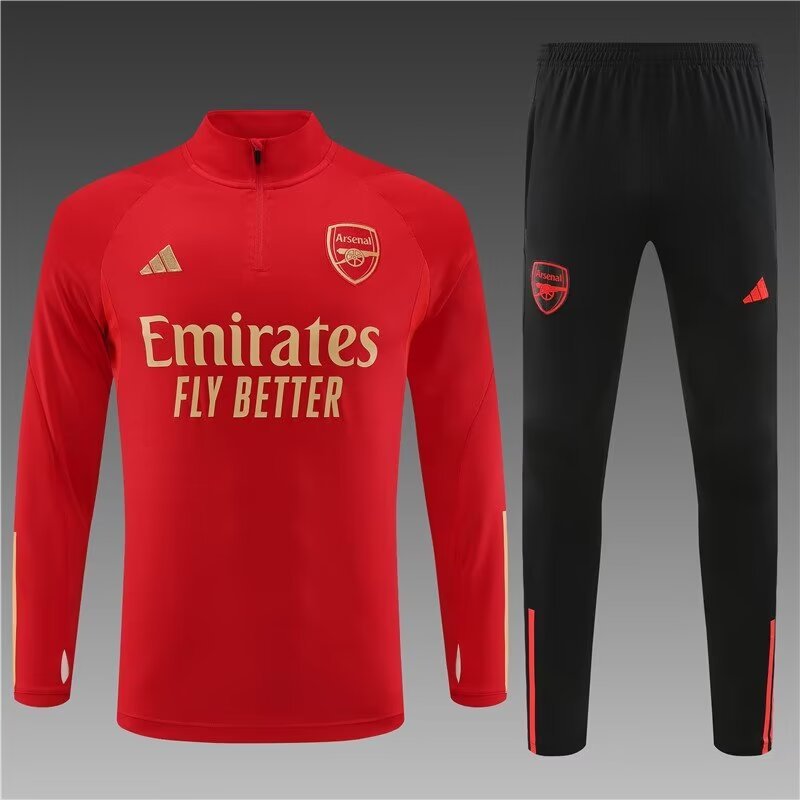 2023/2024 Arsenal Half Pull Training Wear Red Football Shirt